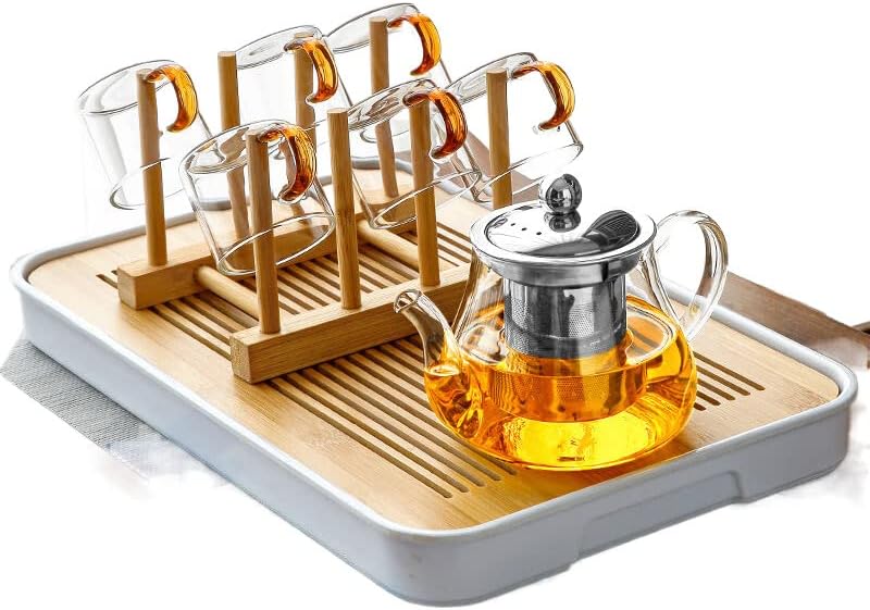 стъклена чай комплект за дневна, малка чай кунг-фу, высокий玻璃茶具套装家玻璃茶具套装客厅功夫茶套玻璃茶具套装玻璃茶具套装