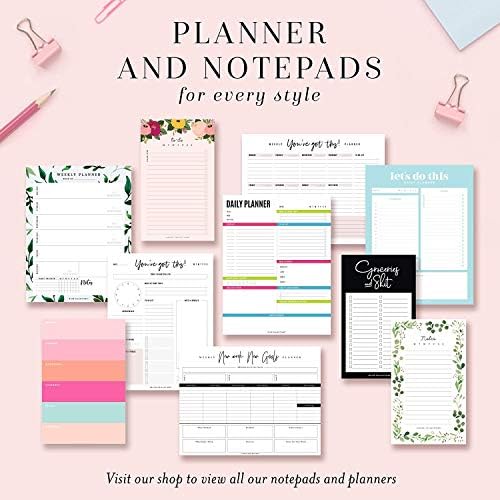 Седмичен Планер хранене Bliss Collections, в Розово цветенце, Магнитен семеен календар хранене и бележник за вашия хладилника за готвене,