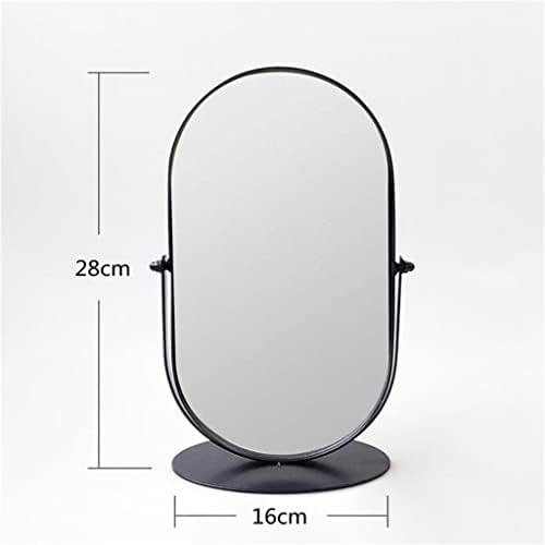 SDFGH Огледало за грим Метално Огледало Тоалетен Огледало за Баня, Огледало за грим Плот Огледало за баня (Цвят: черен размер: Един размер)