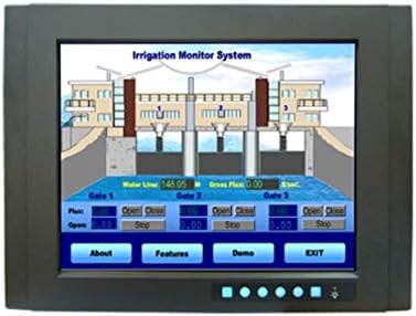(DMC Тайван) Индустриален монитор 15 инча XGA с резистивен сензорен екран, портове Direct-VGA, DVI и широката работна температура