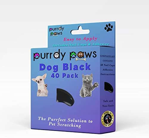 Purrdy Paws 40 Опаковки Меки Капсули за нокти, за Нокти на кучета Голям Черен