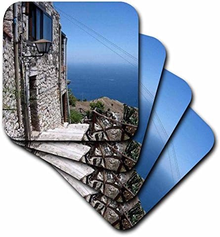 3dRose CST_17365_4 Крайбрежие на Италия-Влакчета за керамични плочки, Комплект от 8