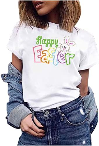 Великденски тениски за учители, Елегантни Ризи за жени, Ежедневни Тениски на Ден на Великден, с кръгло деколте и къс ръкав с Принтом