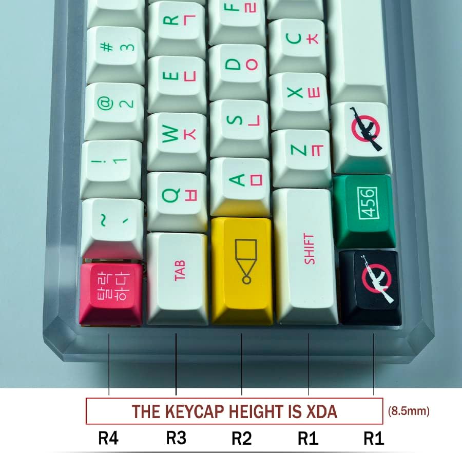 Корейски Капачки за ключове, Капачка за ключове Профил PBT XDA за Ключове MX Механична Клавиатура и Оптична Клавиатура