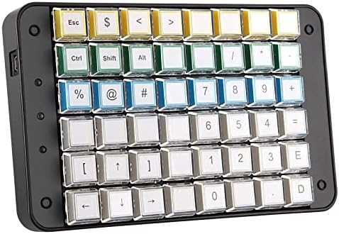 Програмируема механична клавиатура Koolertron за една ръка, PBT Blank Без печат и цветни клавиатури капачки за геймъри/дизайнери/редактори