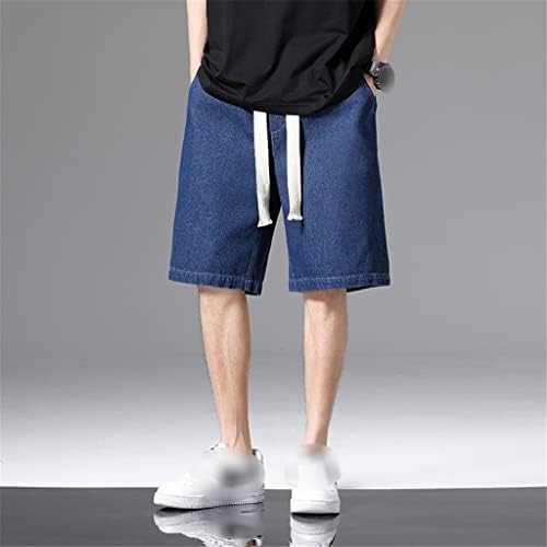 BBSJ Тънки Летни Дънкови шорти Slim Fit Шорти в Корейски стил Ежедневни Панталони на Младежки Панталони, Шорти (Цвят: синьо Размер: 5X-Large)